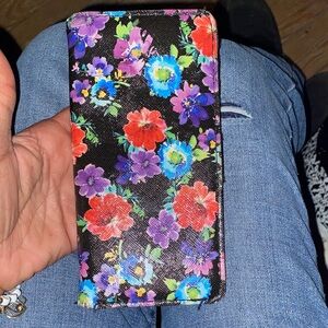 Floral Phone Case - Black with Multicolor Flowers